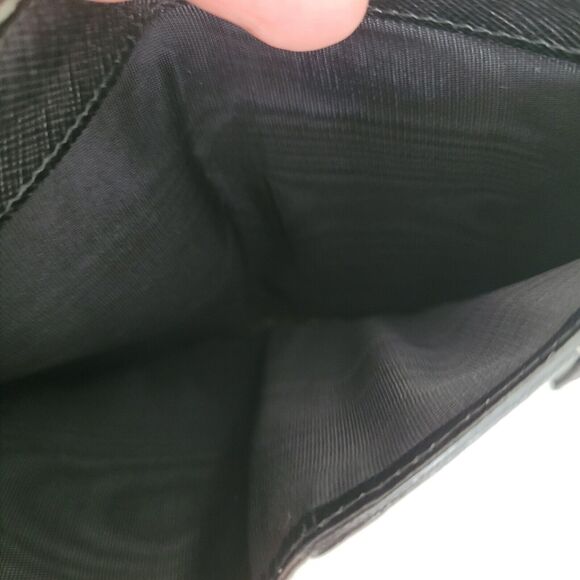 PRADA Vintage Tessuto Nero Black Nylon Leather Logo Plate Wallet Small Bifold - Picture 4 of 13